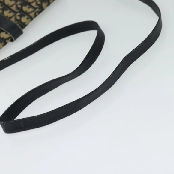 Christian Dior Trotter Canvas Shoulder Bag Navy Gold Auth 123224 - Picture 8 of 16